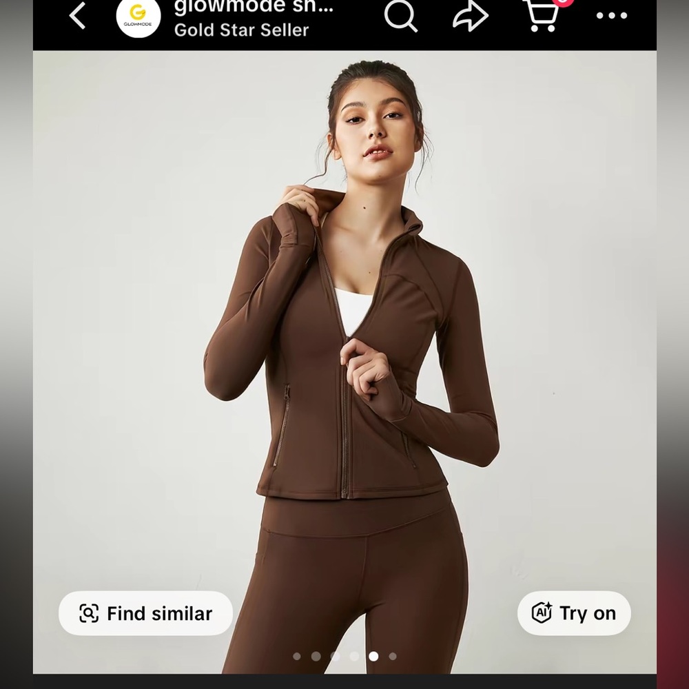 GLOWMODE Brown Slim-It BBL Jacket and Leggings Set